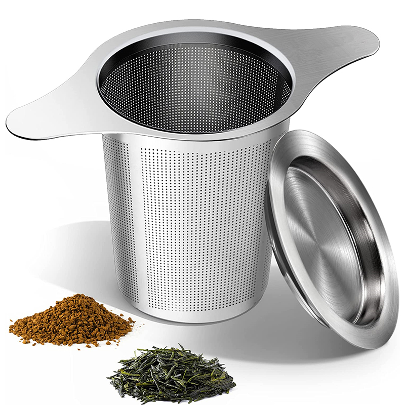 Loose Leaf Tea Infuser - 1 ピース茶注入器バスケットステンレス鋼茶ストレーナー茶フィルター小さなストレーナーと蓋茶ディフューザールースティー YY088