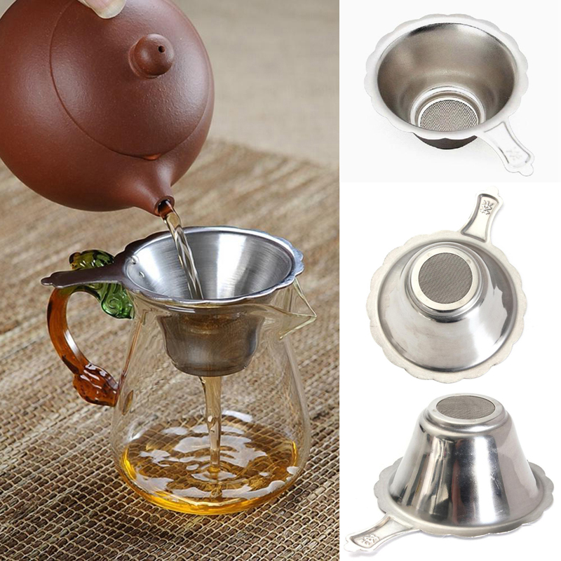 Loose Leaf Tea Infuser - ティーメッシュ再利用可能な茶ストレーナーティーポットステンレス鋼ルーズ茶葉スパイスフィルター箸置きキッチンアクセサリー