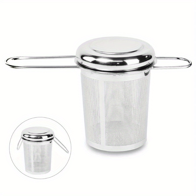 Loose Leaf Tea Infuser - ステンレス製の茶こし、蓋付き、再利用可能なカップストレーナー、茶葉やスパイス用フィルター、ティーポット、マグカップ、カップで紅茶やコーヒーを淹れるのに最適