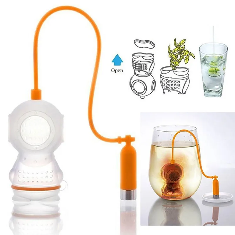 Loose Leaf Tea Infuser - 漏れや離乳食用の再利用可能なフィルター,食品グレードのシリコン漏れ防止コーヒークリーナー,家庭用品