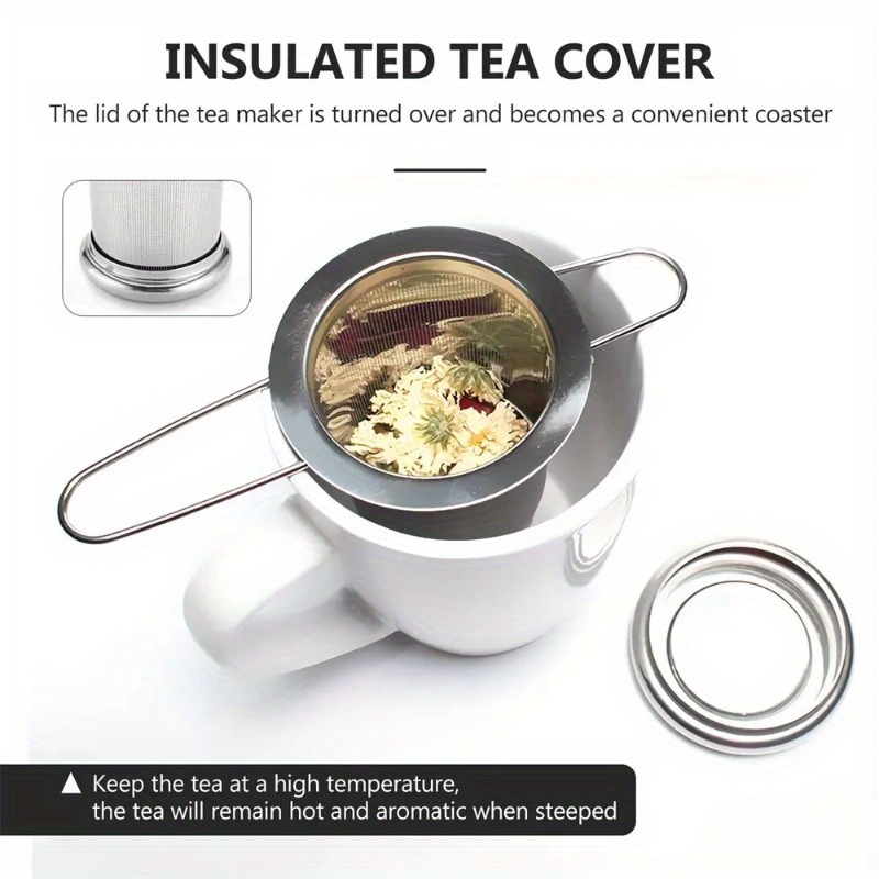 ステンレス製の茶こし、蓋付き、再利用可能なカップストレーナー - Loose Leaf Tea Infuser のレビューと価格