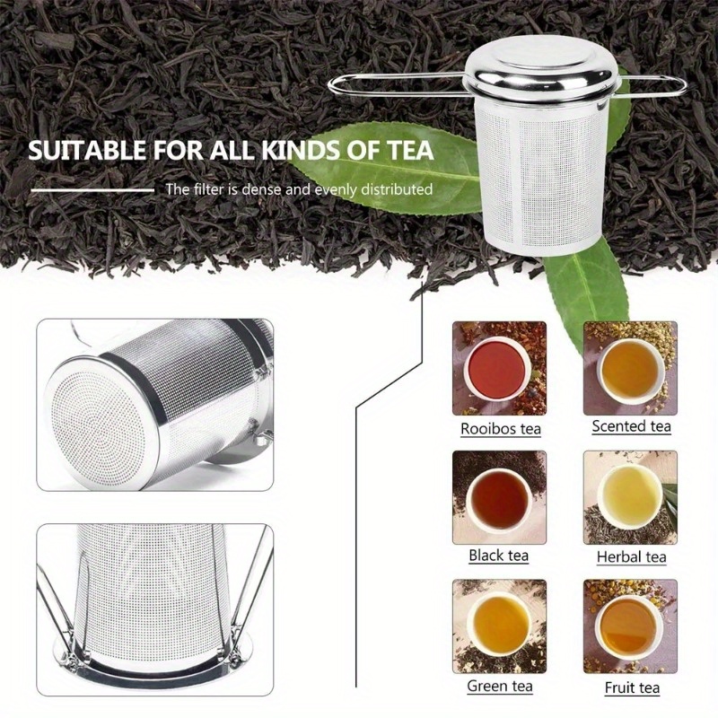 ステンレス製の茶こし、蓋付き、再利用可能なカップストレーナー - Loose Leaf Tea Infuser のレビューと価格