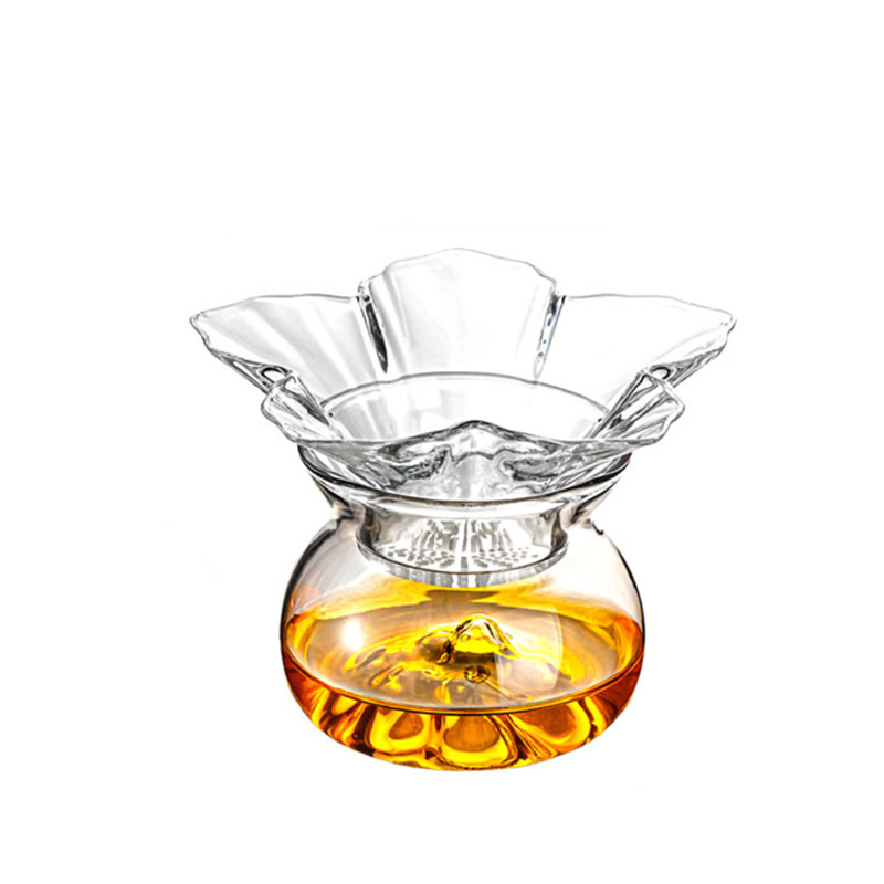 ガラス製茶こし、サポートホルダー付き、蓮の花模様、細かいメッ - Loose Leaf Tea Infuser のレビューと価格