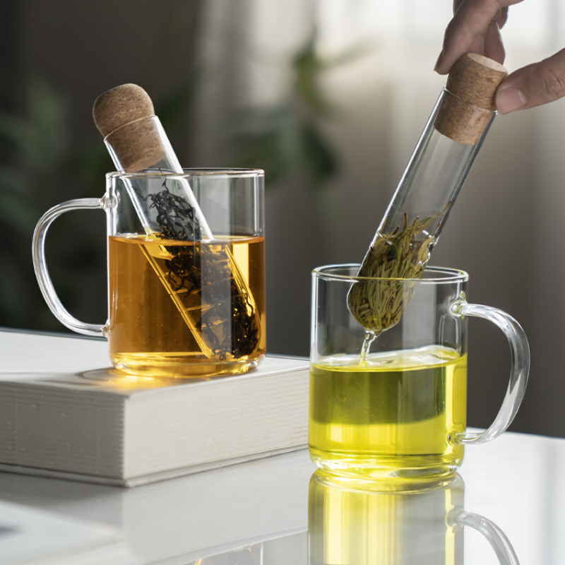 1個入りポータブルガラス製試験管型ティーアイフューザーカップ - Loose Leaf Tea Infuser のレビューと価格